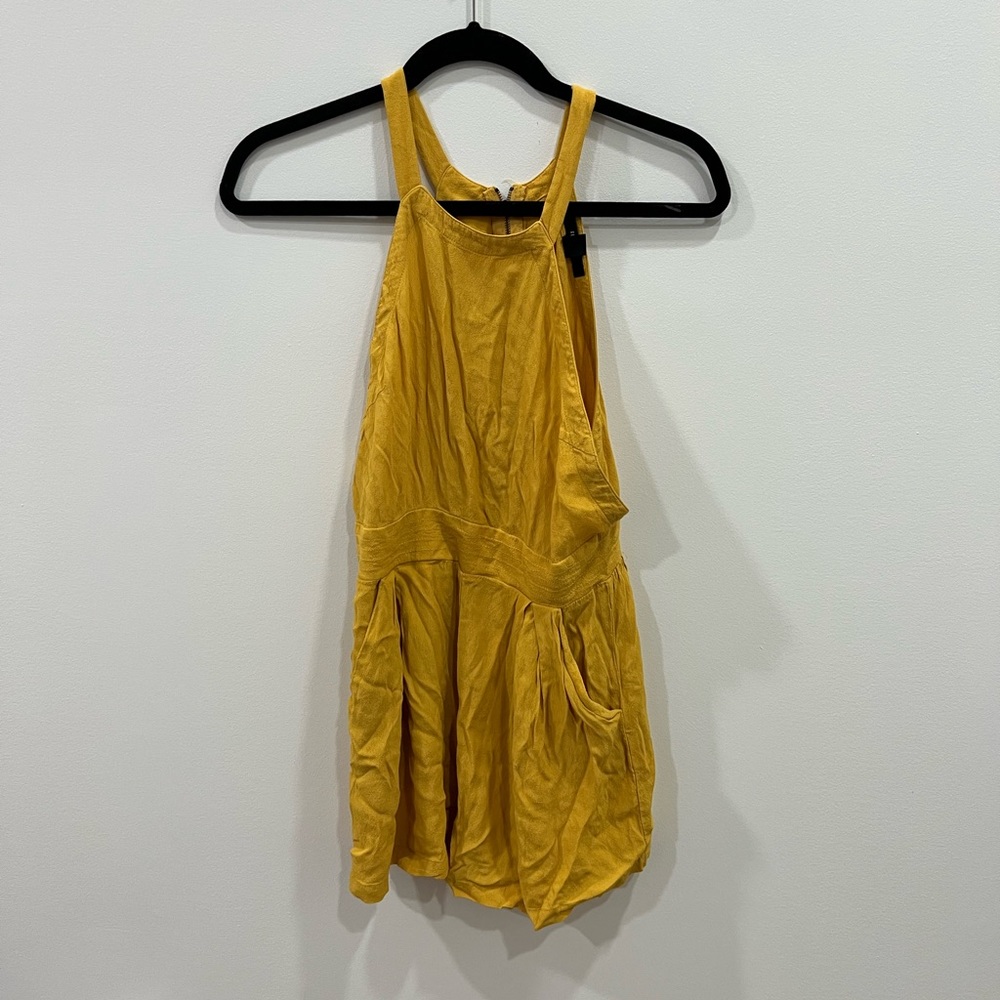 YELLOW HALTER NECK ROMPER